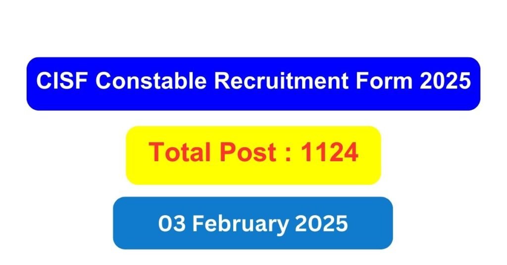 CISF Constable Recruitment Form 2025