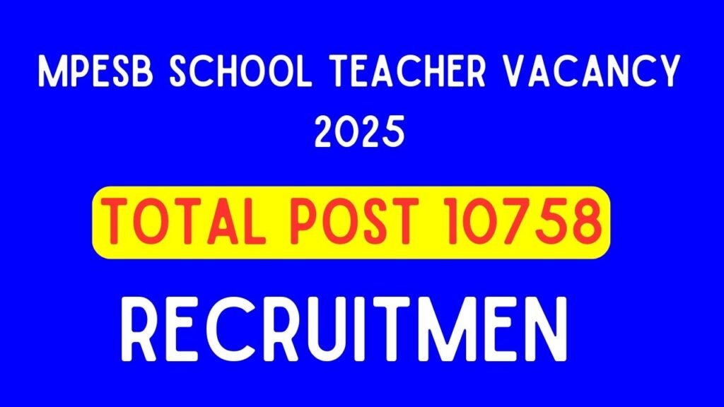 MPESB School Teacher Vacancy 2025