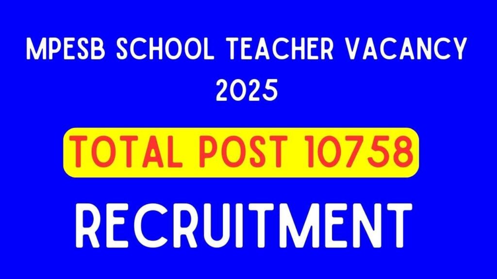 MPESB School Teacher Vacancy 2025