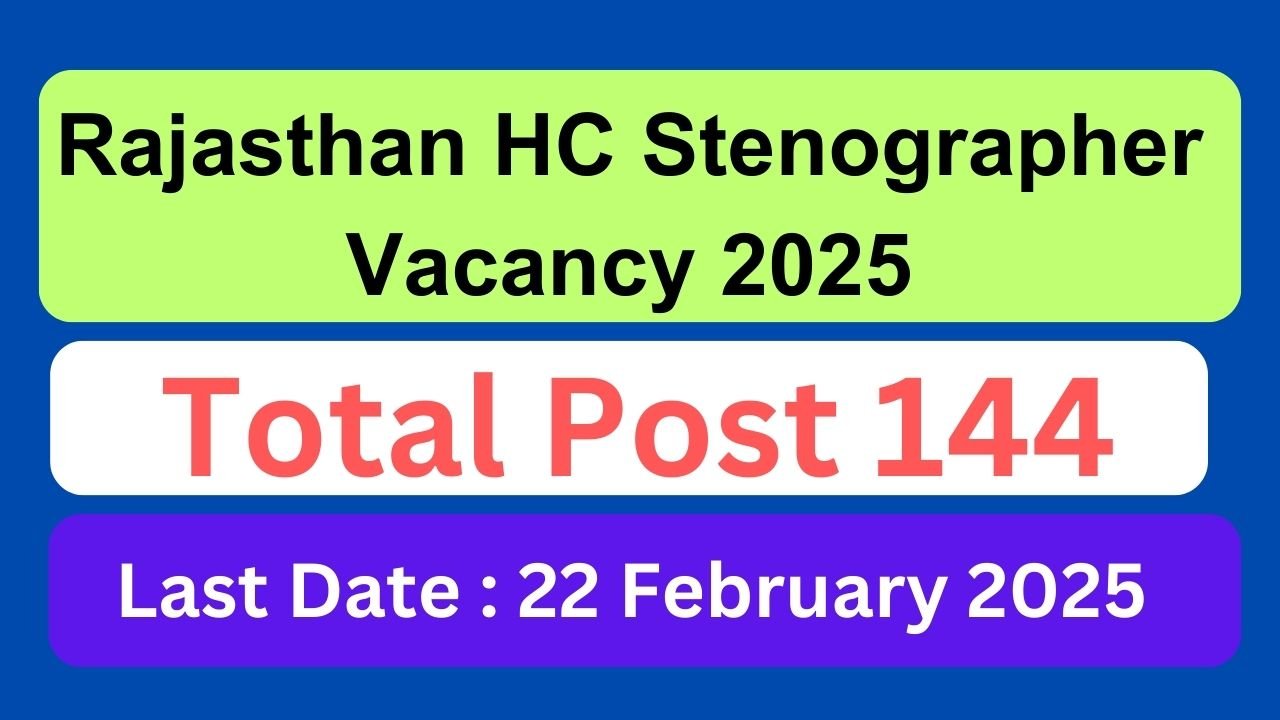 Rajasthan HC Stenographer Vacancy 2025