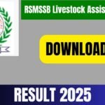 RSMSSB Livestock Assistant Result 2025