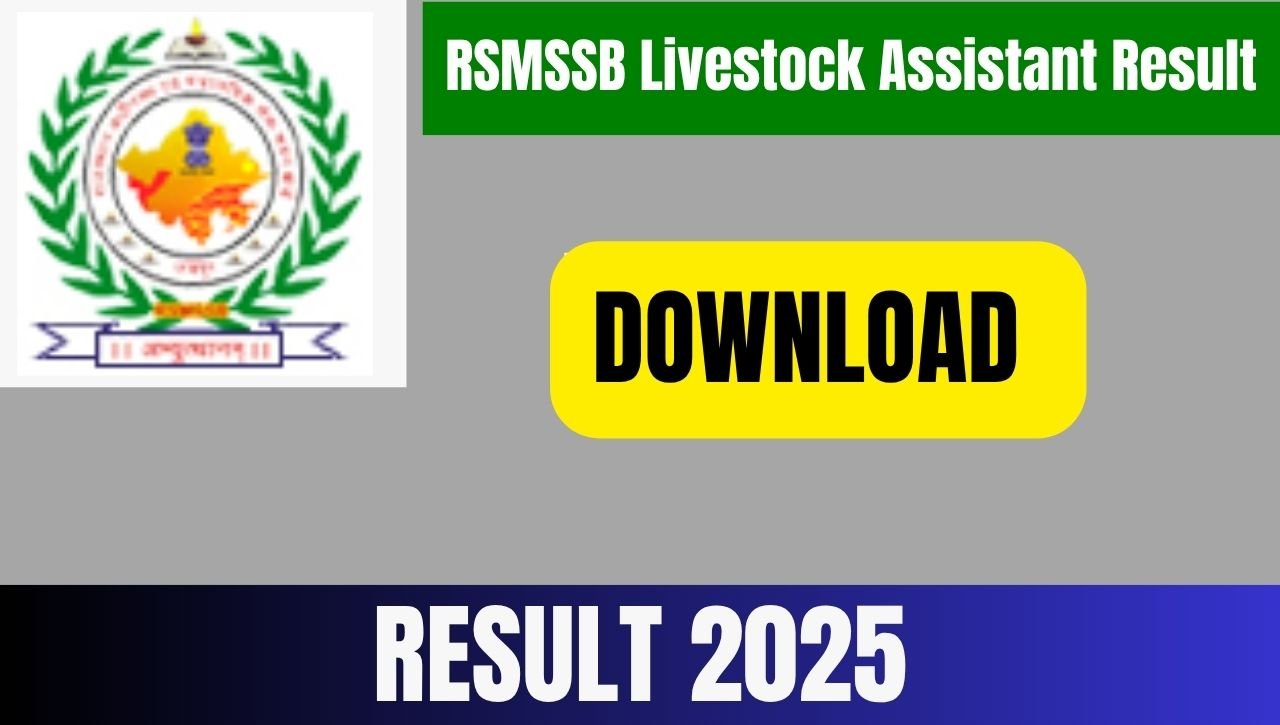 RSMSSB Livestock Assistant Result 2025