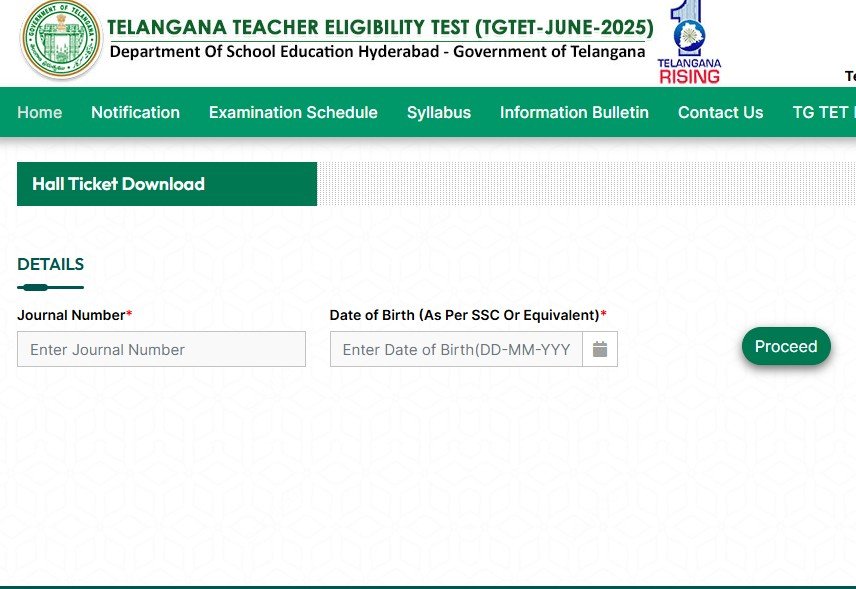 TS TET Hall Ticket 2025