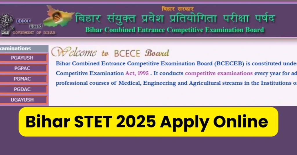 Bihar STET 2025 Apply Online