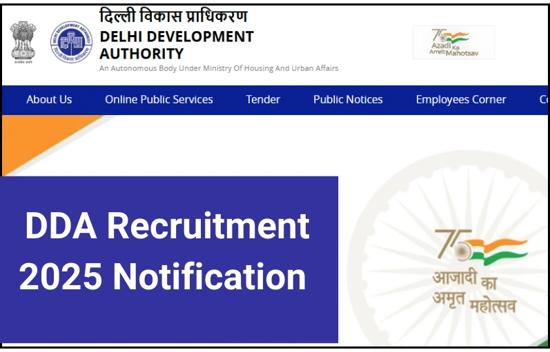 DDA Recruitment 2025 Notification