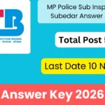 MP Police Sub Inspector and Subedar Answer Key 2026