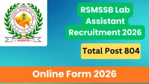 RSMSSB Lab Assistant Recruitment 2026